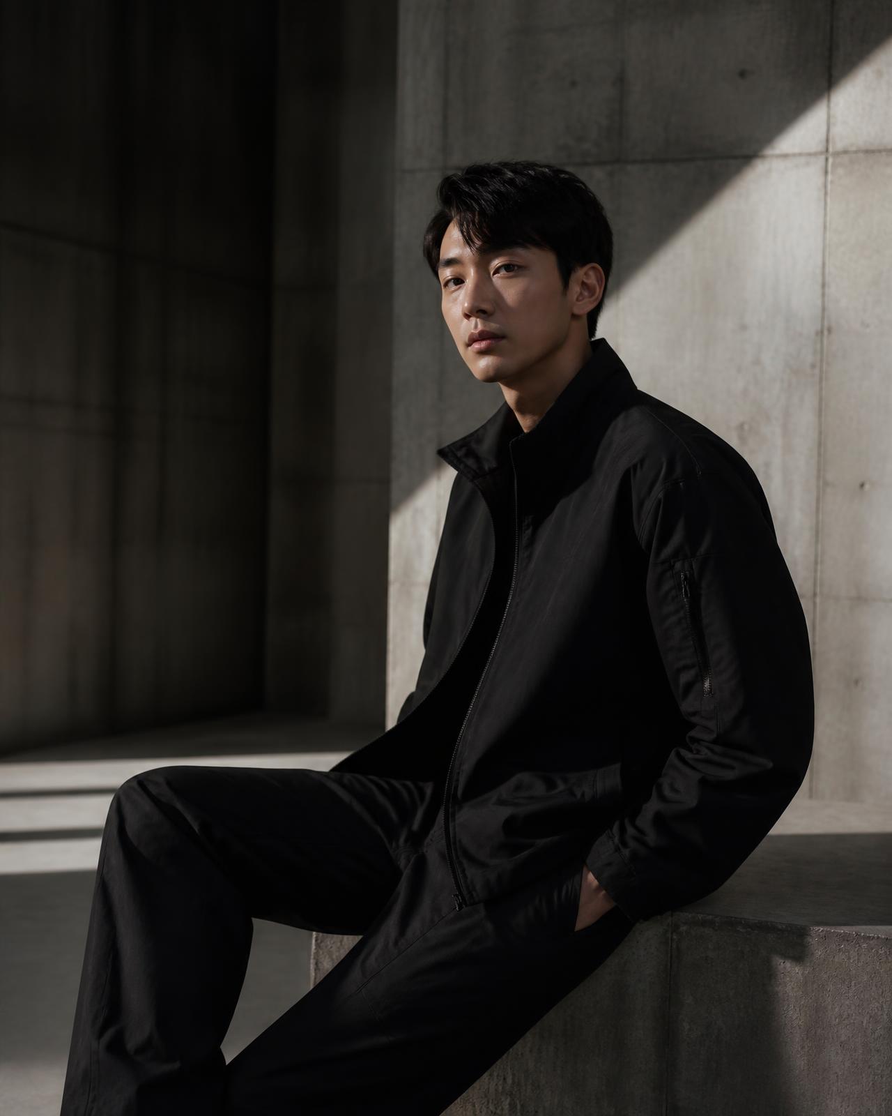 Portrait of placeholder founder Leo Tan in a concrete architectural space